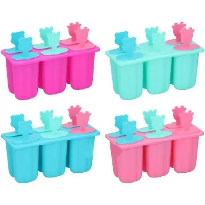 6 Freezer DIY Ice Lolly Maker Tray Cream Popsicle Yogurt Mold Maker Mould • £5.99