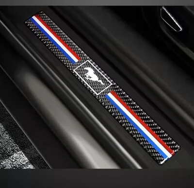 Real Carbon Fiber Door Sill Edge Guard Cover Set For Ford Mustang • $69.99