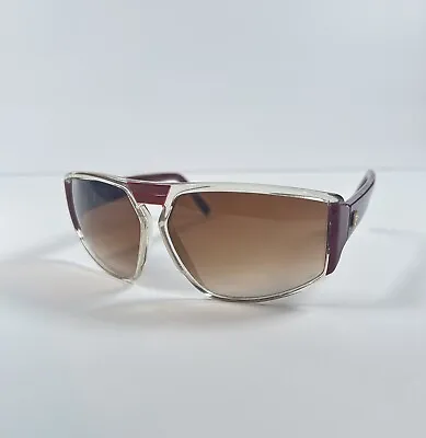 Vintage Pierre Cardin Red Lucite Oversized Sunglasses Made In Italy Duke Tinted • $85