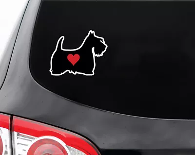 I Love Heart Scottish Terrier Dog Decal Sticker -Car  Window  Laptop • $3.75