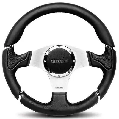 MOMO Performance Millenium 350MM Black W/ Polished Spoke Steering Wheel New • $275