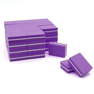 50pc Nail Buffer Block Mini Buffers For Nails Purple Sanding Block 100/180 Grit • $11.85