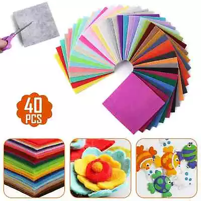 Squares Felt Fabric Sheets Non Woven For Kids DIY Art Handcraft Mix Colour Stick • $29.99