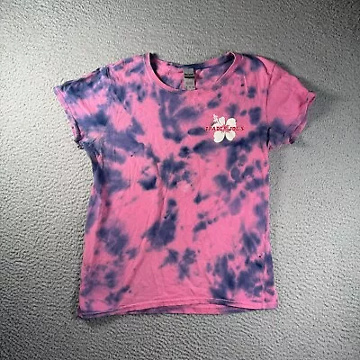 Trader Joes T Shirt Womens Medium Pink Purple Short Sleeve Employee Uniform • £18.26