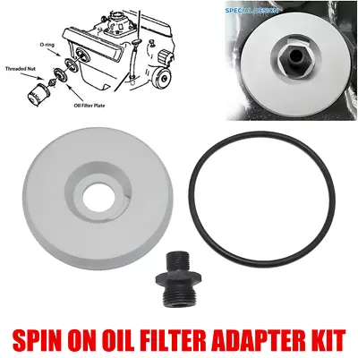 SPIN ON OIL FILTER ADAPTER KIT FOR Y BLOCK FORD 232 252 272 292 312 352 Aluminum • $49.99