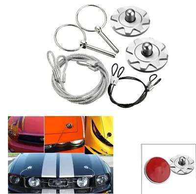 CNC Universal Car Racing Sport Bonnet Hood Pin Lock Latch Appearance Kit Silver • $12