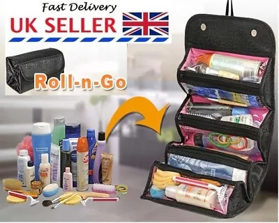 Roll-n-go Makeup Case Cosmetic Bag Roll Up Travel Pouch Smart Toiletry Bag • £4.99