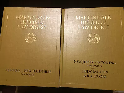 2-Martindale-Hubbell Law Digest Alabama-New Hampshire - Wyoming 1999 Editions • $63.20