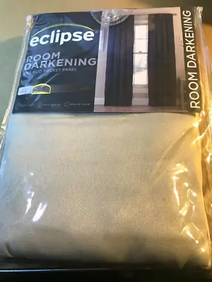 Eclipse Solid Thermapanel Room Darkening ONE Curtain Stone Color 54 X 84 NEW • $4.90