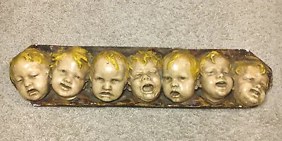 Vintage Seven Musical Notes Cherub Sculpture Wall Art • $499.99