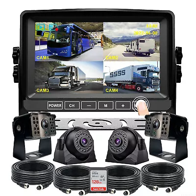 7  IPS Touch Screen Monitor DVR Recorder Rear Side View Backup Camera 128GB Kit • $269.99