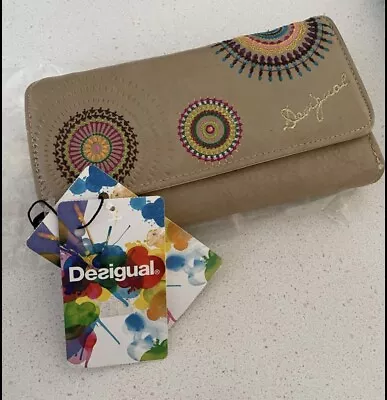 Brand New With Tags Desigual Brown Beige Wallet Womens Flowers Great Gift!! • $100