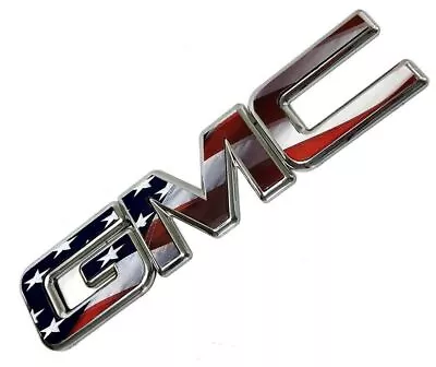 AMERICAN FLAG Front Grill Emblem Overlay Kit Decal For 2007-17 GMC Sierra Yukon • $13.98