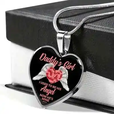 Daddy's Girl I Was His Angel Now He's My Love Necklace Memorial Necklace Hot New • $9.98