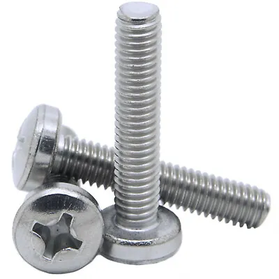 5mm M5 PHILLIPS PAN HEAD MACHINE SCREWS BOLTS A2 STAINLESS STEEL DIN 7985 H • £2.15