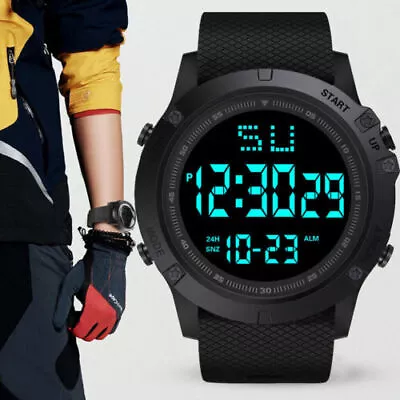 Men Waterproof Digital Sports Watch Military Tactical LED Backlight Wristwatch • $6.29