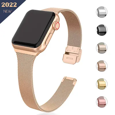 $24.35 • Buy Slim Milanese Strap Luxury For Apple Watch Band 45/41mm 44mm Series 8 7 6 SE 5 4