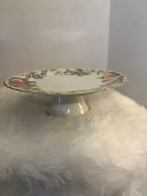 Pedestal Cake Plate Stand Raised Ceramic 10 3/8 Diameter Andrea By Sadek Vintage • $21.50