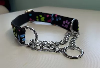 Puppy Half Check Choke Chain Martingale Dog Collar Handcrafted Rainbow Paws  • £7.15