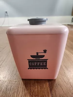 Vintage MCM Burroughs Pink Gray Coffee Nesting Canister • $19.99