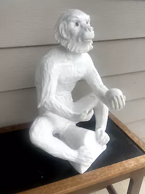 Vintage Large White Mid Century Italian Style Ceramic Monkey Made In France • $350