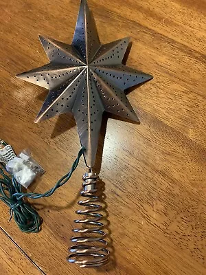 Copper Colored Metal Christmas Tree Topper 8 Point Bethlehem Star 13.5 X7  • $20