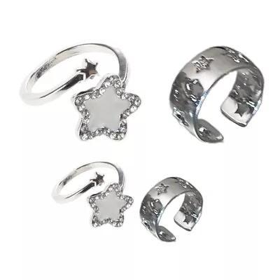 Five-Pointed Stars Open Rings Stackable Rings Fashion Promise Rings Jewelry • $14.36