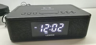 Lenoxx CRW30 Clock Radio Player Works AM/FM Black Alarm Wireless Charger USB • $46