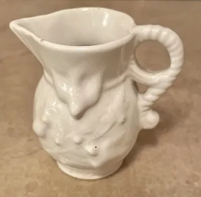 Vintage White Molded Small Pitcher/Creamer With Birds • $8