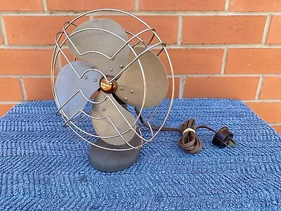 Vintage Art Deco Industrial Eskimo Desk Fan Cast Iron Base Antique Old  • $149