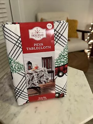 Holiday Time PEVA Christmas Red Truck  Round 70 Inch Tablecloth • $9.99