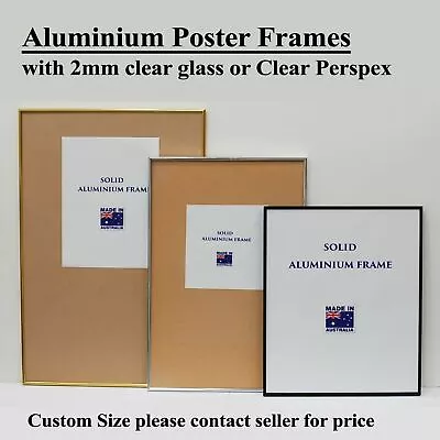 Aluminium Poster Frame Photo Frame A0 A1 A2 A3 A4 Size Shiny Black Matt • $36.42