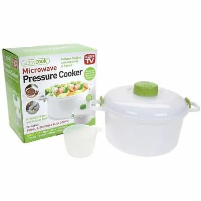 Microwave Pressure Cooker Steamer 2.8L Pot Cook Rice Pasta Meat & Vegetable • £16.95