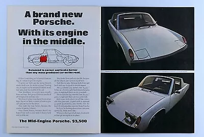 Porsche 914 & 917 Vintage Engine In Middle 1970 Original Print Ad 2Page • $5.95