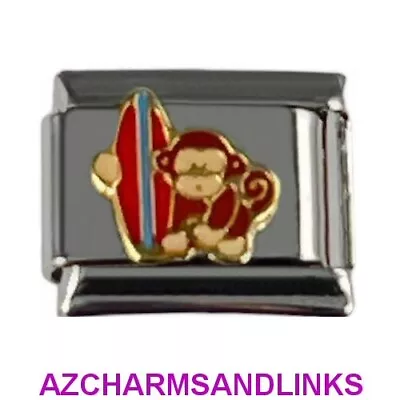 Monkey Surfboard Italian Charm Bracelet Link Compatible With 9mm Charms #306A • $2.39