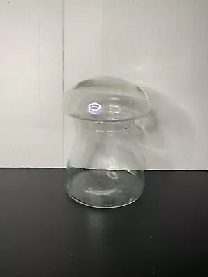 Vintage Libbey Crystal Creations Clear Glass Mushroom Terrarium Container Jar • $39.99