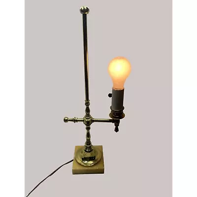 Vintage Brass Student Lamp With Marble Base 19  Tall • $32.19