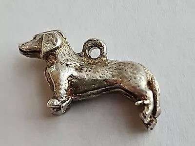 STERLING SILVER Dachshund Weiner Dog Doxie Charm NICE SIMPLE DESIGN! VINTAGE • $13.99