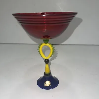 MURANO? Venetian Art Glass GOBLET Red 7.25  Italy • $108