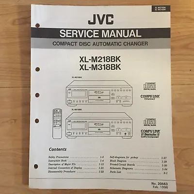 Original JVC Service Manual For XL M Model CD Changers Players ~ Select One • $12.98
