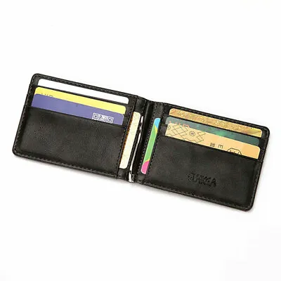 RFID Men's Leather Slim Bifold Money Clip Wallet Front Pocket Credit Card HD.hf • $4.68