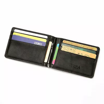 RFID Men's Leather Slim Bifold Money Clip Wallet Front Pocket Credit Card HD.$z • $4.70