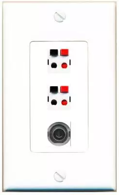 3 Port 1 Gang Jack Face Cover Cable Plastic 3-5MM 2 SPEAKER Wall Plate • $19.94