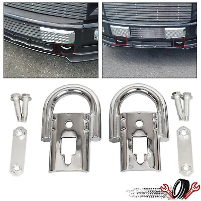 Fit For 2009-2024 Ford F150 F-150 Chrome Tow Hooks W/ Hardware - Pair • $27.90