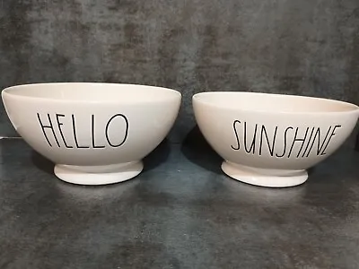 Rae Dunn Artisan Collection By Magenta Soup Bowls - 2 PC 5.5”  Hello - Sunshine  • $34.18