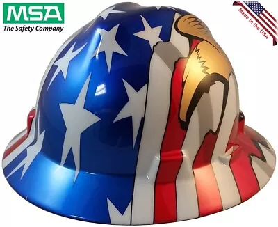 MSA Freedom Series Full Brim Hard Hat - American Flag With 2 Eagles • $50