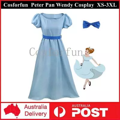 Peter Pan Wendy Darling Cosplay Costume Dress Skyblue Long Fancy Dress Book Week • $37.99