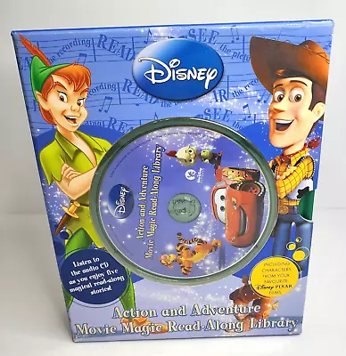 Disney Action & Adventure Movie Magic Read-Along Library Box Set (5 Books & CD) • $27