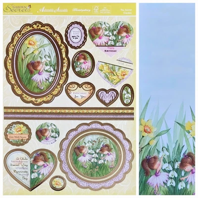 £3.99 • Buy HUNKYDORY GARDEN SECRETS The Secret Garden - Die Cut Foiled Toppers &  Card Kit