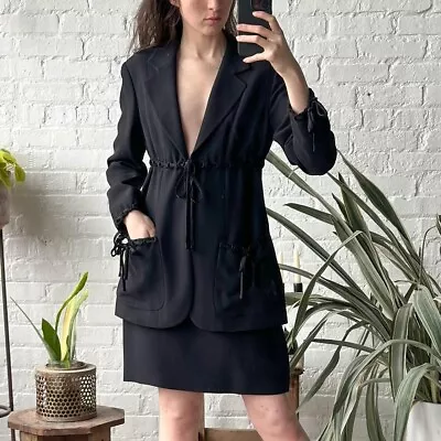 Moschino Cheap And Chic Vintage 90s Black Blazer And Skirt Suit Set M • $200